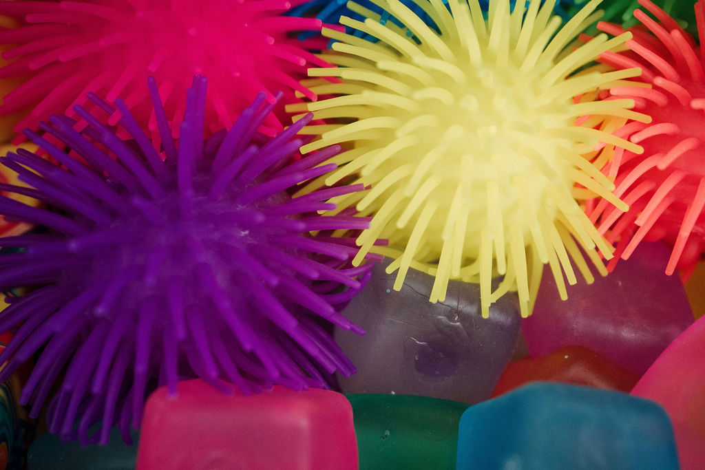 Colorful spiky sensory balls for children's therapy play